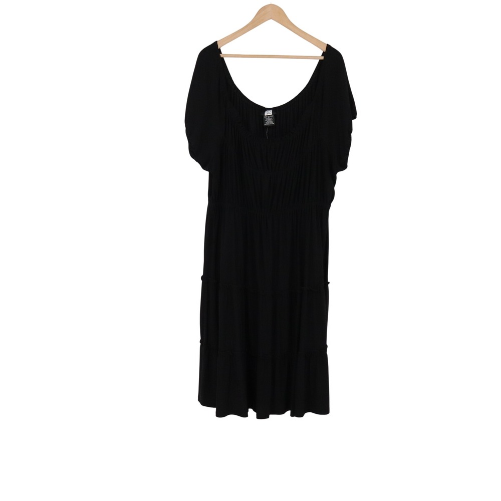 Studio 1940 Dress Womens 22/24W Black Smocked Tiered Midi New